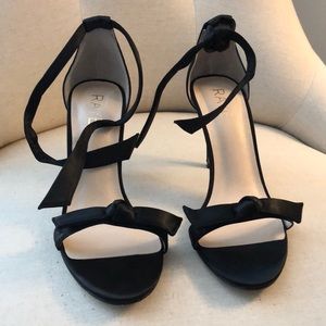Black Satin Bow Heels
